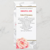 Pretty Peonies Moderne Floral programmes de mariag (Devant / Derrière)