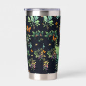 Pretty Personalised Dark Floral Butterfly Pattern Geïsoleerde Drinkbeker (Rechts)