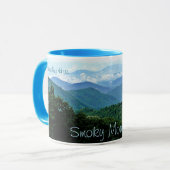 Pretty Personalized Smoky Mountains Blue Green Mug (Devant gauche)