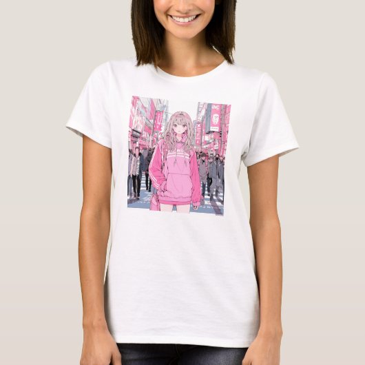Pretty Pink|寿司娘 Tシャツ GenerativeAI T-shirt (Devant)