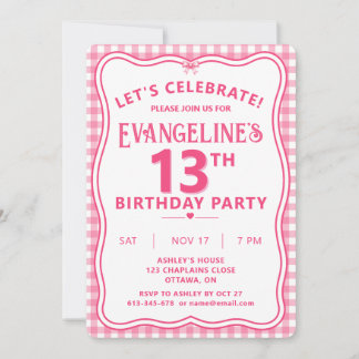 Pretty Pink 13e Verjaardagsfeest Persoonlijk Kaart