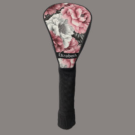 Pretty Pink and White Peony Personalized Golfheadcover