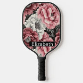 Pretty Pink and White Peony Personalized Pickleball Paddle (Voorkant)