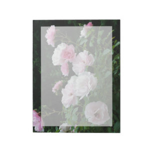 pretty pink and white rose flower bushes. Floral, Notitieblok