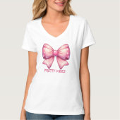 Pretty Pink Bow-Cute and Classy Aesthetic Design T-shirt (Voorkant)