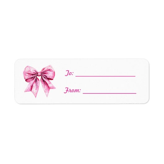 Pretty Pink Bow Ornament Christmas Etiket (Voorkant)