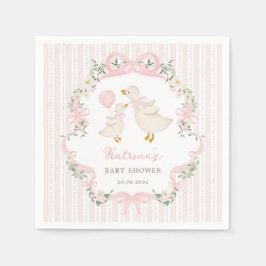 Pretty Pink Bow Silly Goose Girl Baby Shower Servet