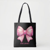 Pretty Pink Bow Tote Bag (Devant)