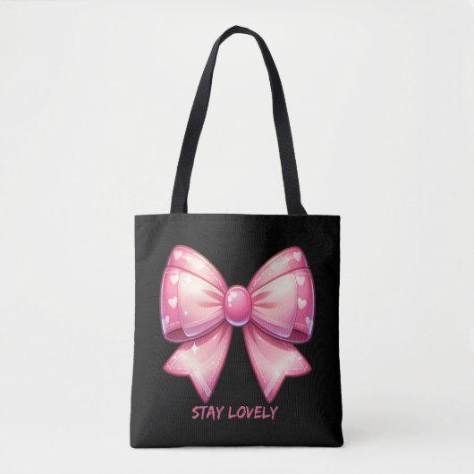 Pretty Pink Bow Tote Bag (Voorkant)