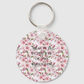 Pretty Pink Cherry Blossom Flowers Sleutelhanger (Voorkant)