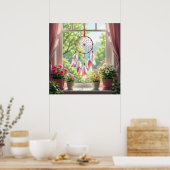 Pretty Pink Dreamcatcher and Plants Window Sill Poster (Keuken)