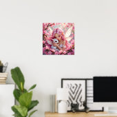 Pretty Pink Elven Fairy & Dragon  Poster (Thuiskantoor)