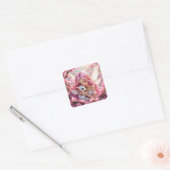 Pretty Pink Elven Fairy & Dragon  Vierkante Sticker (Envelop)