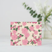 Pretty Pink Flower Pattern Briefkaart (Staand voorkant)
