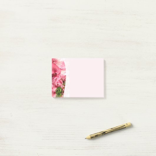 Pretty Pink Flower  Post-It Notes (Sur un bureau)
