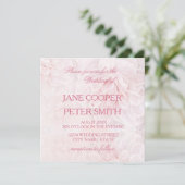 Pretty pink flowers Budget Wedding Invitation (Debout devant)