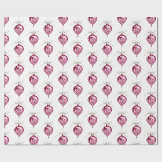 Pretty Pink Glam Christmas Ornaments Cadeaupapier (Vlak)