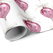 Pretty Pink Glam Christmas Ornaments Cadeaupapier (Rol Hoek)