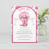 Pretty Pink & Glitter Cowgirl Birthday Invitation (Debout devant)