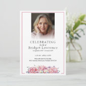 Pretty Pink Hydrangea Celebrating Life - Funeral Programma (Staand voorkant)