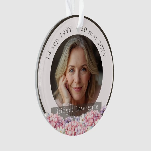 Pretty Pink Hydrangea Remembrance Memorial (devant)