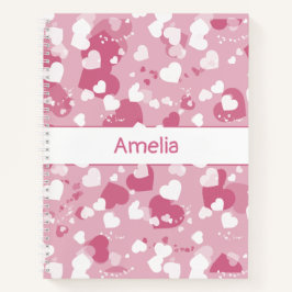 Pretty Pink Love Heart Personalized Notitieboek