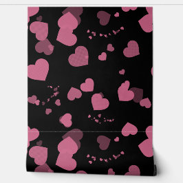 Pretty pink love hearts wallpaper behang