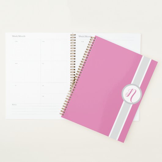 Pretty Pink Monogram Planner (Display)
