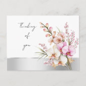 Pretty Pink Orchids Thinking of you Briefkaart (Voorkant)