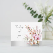 Pretty Pink Orchids Thinking of you Briefkaart (Staand voorkant)