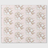 Pretty Pink Ornaments Christmas  Cadeaupapier (Vlak)