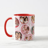 Pretty pink & Red Floral Photo Mug (Gauche)