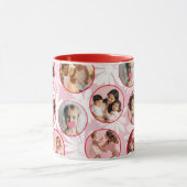 Pretty pink & Red Floral Photo Mug (Centre)