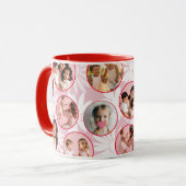 Pretty pink & Red Floral Photo Mug (Devant gauche)