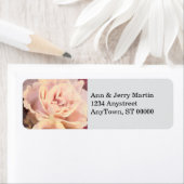 Pretty Pink Rose On Pale Gray  Etiket (Insitu)