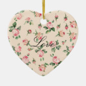 Pretty Pink Roses Floral Keramisch Ornament (Voorkant)