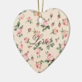 Pretty Pink Roses Floral Keramisch Ornament (Links)
