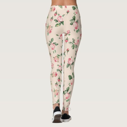 Pretty Pink Roses Floral Leggings (Achterkant)
