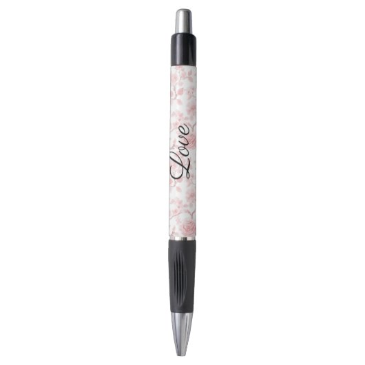 Pretty Pink Roses Floral Love Pen (Voorkant Verticaal)