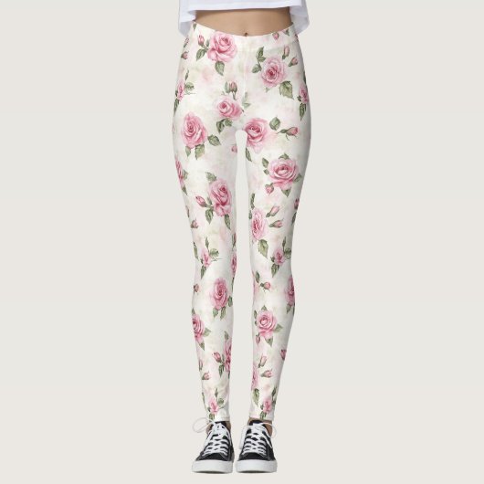 Pretty Pink Roses Leggings (Voorkant)