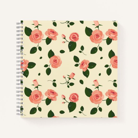 Pretty Pink Roses Pastel Pink Pattern Notitieboek (Voorkant)