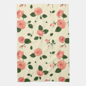 Pretty Pink Roses Pastel Pink Pattern Theedoek (Verticaal)
