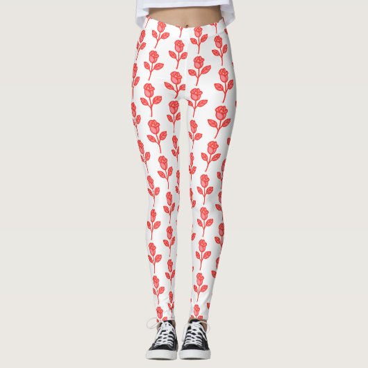 Pretty Pink Roses Trendy Leggings (Devant)