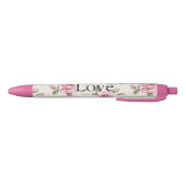 Pretty Pink Roses Zwarte Inkt Pen (Bodem)