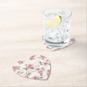 Pretty Pink Rozen Bruidsfeest Kartonnen Onderzetters (Insitu)