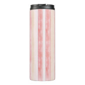 Pretty Pink Stripes Roses Floral Thermosbeker (Achterkant)