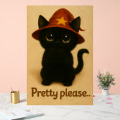 Pretty Please – Cute Black Cat with Wizard Hat (Mariage)