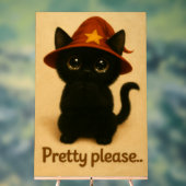 Pretty Please – Cute Black Cat with Wizard Hat (Neutre)