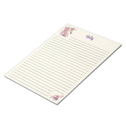 Pretty Ponies and Petals Horse Notepad  Notitieblok (Schuin)