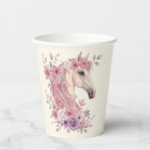 Pretty Ponies and Petals Horse Party Paper Cups Papieren Bekers (Voorkant)